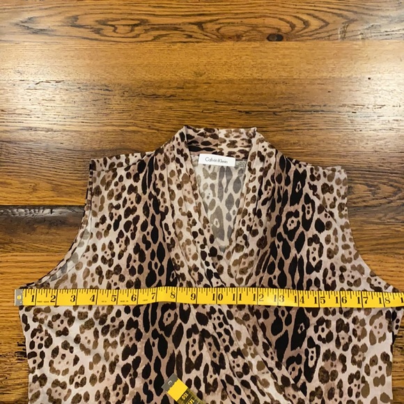 Calvin Klein Leopard Print Wrap Top - Picture 8 of 8